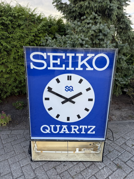Image 1 of Caja de luz grande Seiko con letrero de tienda de reloj eléctrico