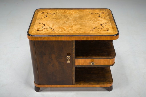 Art Deco Bar Cabinet with Inlays, 1930s