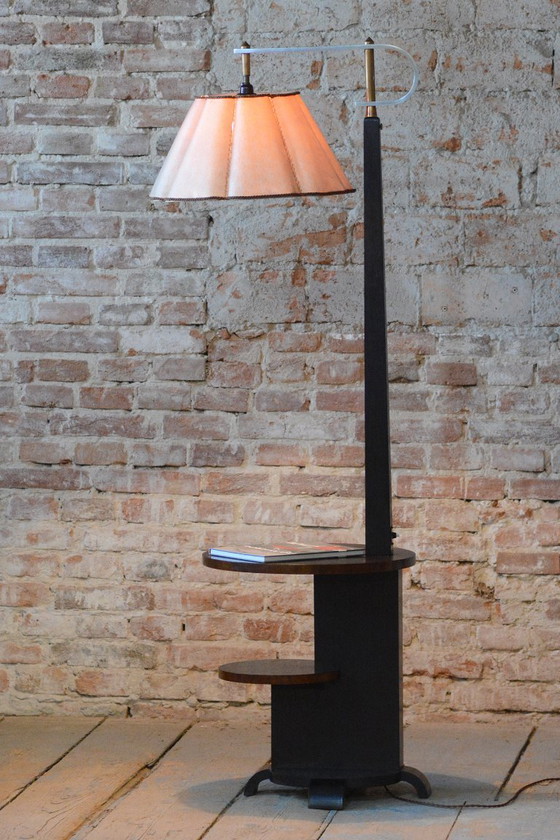 Restaurierte Art-Deco-Tischlampe, Kobaltglas, Opal-Lampenschirm, Tschechien, 1920er Jahre – Stehleuchten (photo 3 of 14)