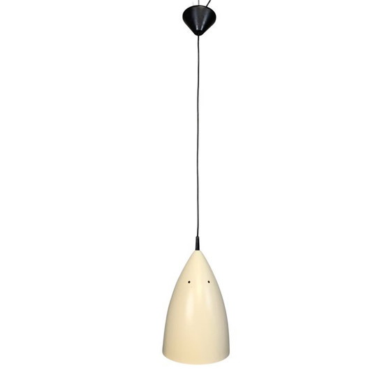 Image 1 of Vintage hanglamp met cremekleurige aluminium kap, jaren 60