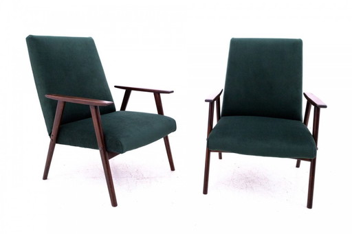 Paire de fauteuils datant de l'ère communiste, Pologne. Après rénovation.