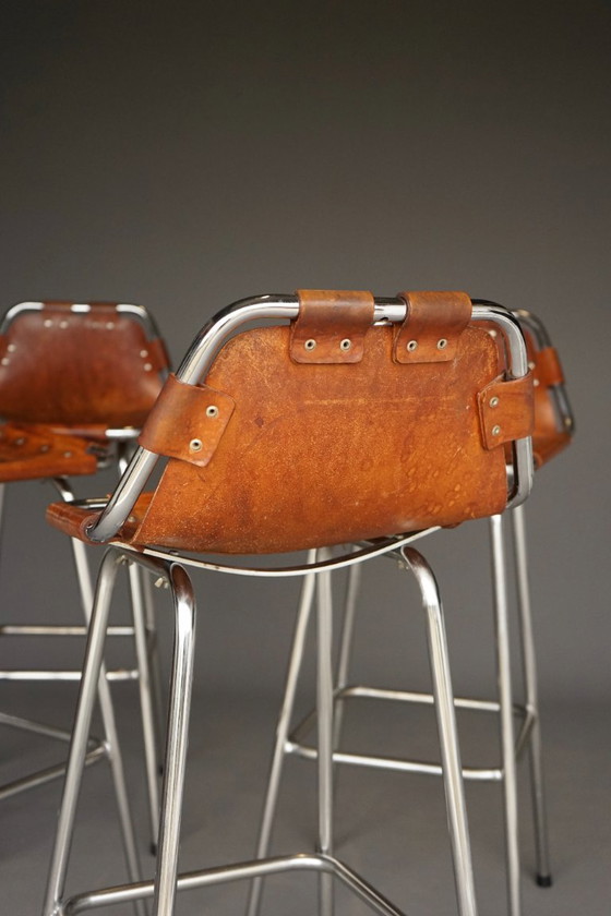 Image 1 of Sgabelli da bar attribuiti a Dal Vera per Charlotte Perriand/Les Arcs, anni '60, set di 4