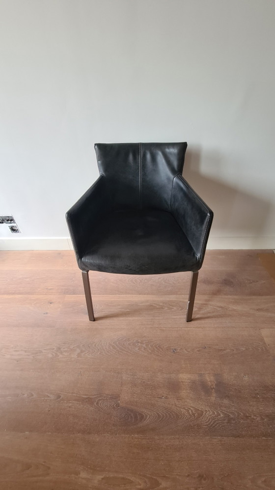 6 x Leather Dining Chairs – rvs (photo 4 of 5)