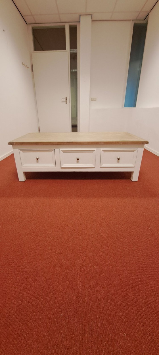 Image 1 of Ashbourne country coffee table with drawers | white & wood