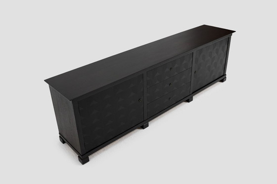 Image 1 of Brutalist Oak Craftsmanship Sideboard, 1960s, Germany, Brass Accents