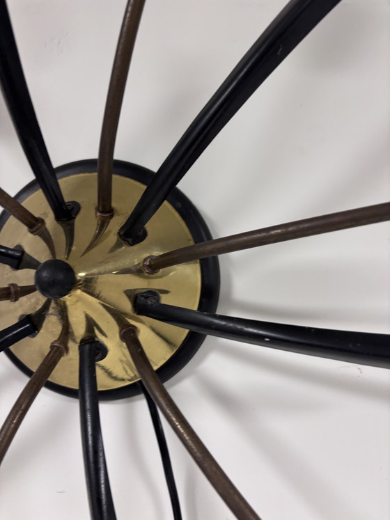 Lampada Sputnik tedesca a sei bracci, metà del XX secolo, design moderno, 1960 – Applique, Metal, Brass (photo 3 of 13)