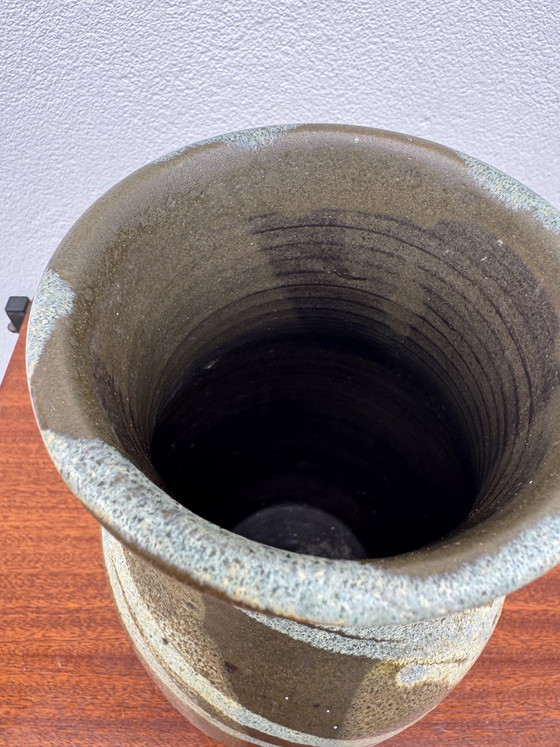 Image 1 of Stoneware Vase with Drips, Jean Pointu Style