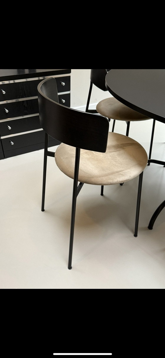 FÉST eettafel + stoelen, Eetkamerset, Mdf, Metaal, Beige (foto 2 van 5)