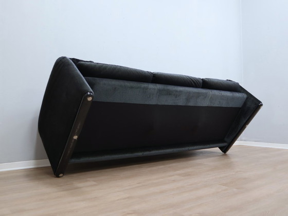 Image 1 of Divano vintage Cassina Maralunga a 3 posti in velluto blu e verde degli anni '80