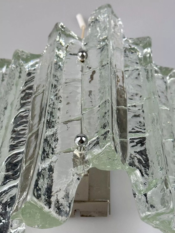 Image 1 of Lampada da parete anni '60 e '70 Fischer Leuchten Germany Design in vetro ghiacciato
