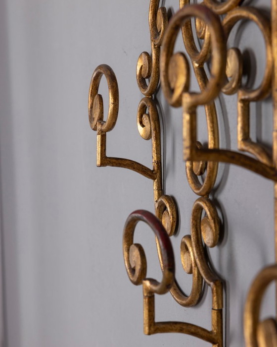 Vintage 1950s Italian-design wrought iron wall coat rack (photo 4 of 13)