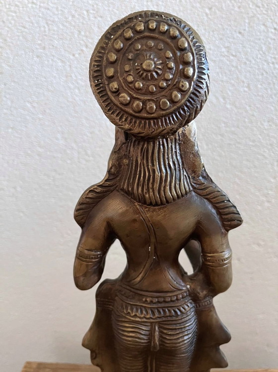 Image 1 of Groot vintage messing Deepalakshmi-beeld / olielamp – 45 cm (3,5 kg)