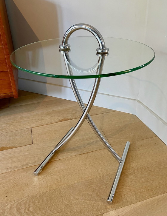 Design verre/chrome - Table d'appoint Rolf Benz, Tables d'appoint, Transparent (photo 2 sur 12)