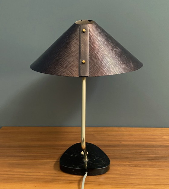 Image 1 of Lampe de table en métal couleur bronze par PGH Elekto, années 1960