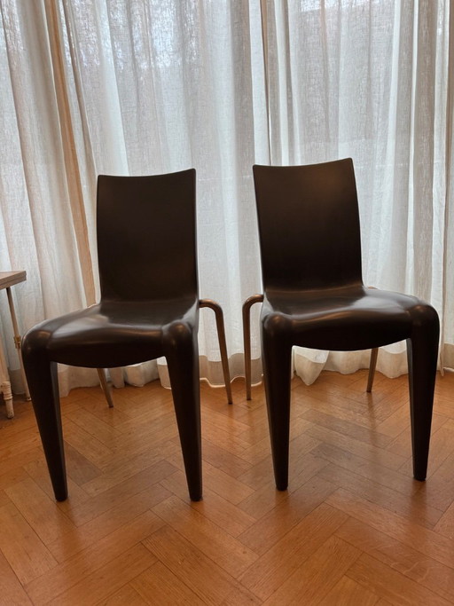 6x Vitra LOUIS 20 chairs by Philippe Starck in dark grey