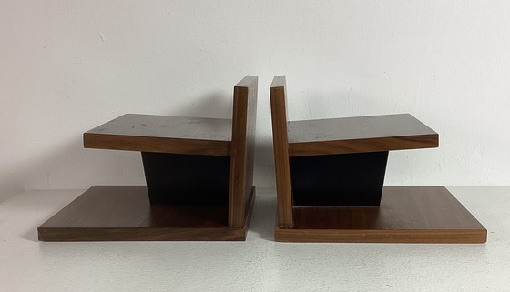 Image 1 of 2 Vintage teak wooden speaker stands