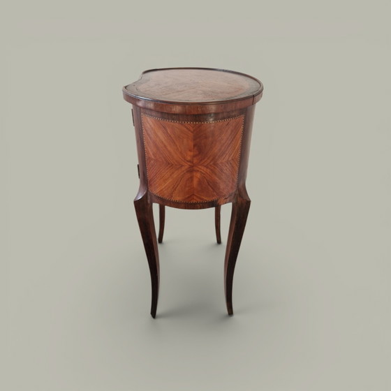 Image 1 of Table d’appoint style Louis XV - Marqueterie bois de rose - Epoque XIXème 