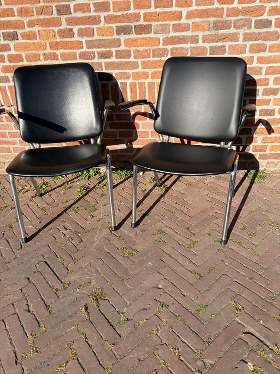 Image 1 of 2 vintage buisframe stoelen Gebroeders de Wit Gispen midcentury 