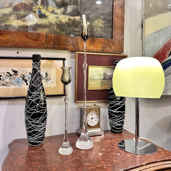 Image 1 of Coppia di portacandele “Tulip”, in vetro soffiato, Bjönn Wiinblad per Rosenthal, anni 2000 – Germania