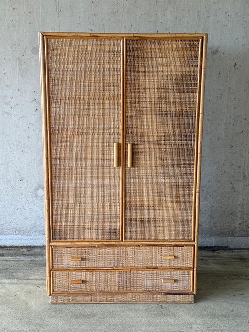 Armadio vintage Dal Vera in bambù boho, 1970