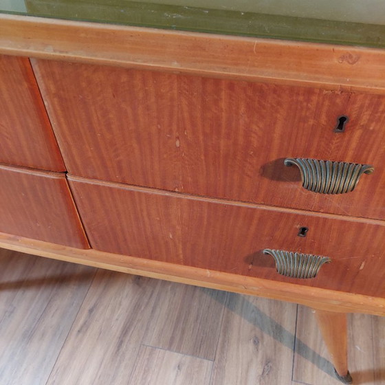 Image 1 of Maßgefertigte Kommode aus Kirschholz im Mid-Century-Stil von La Permanente