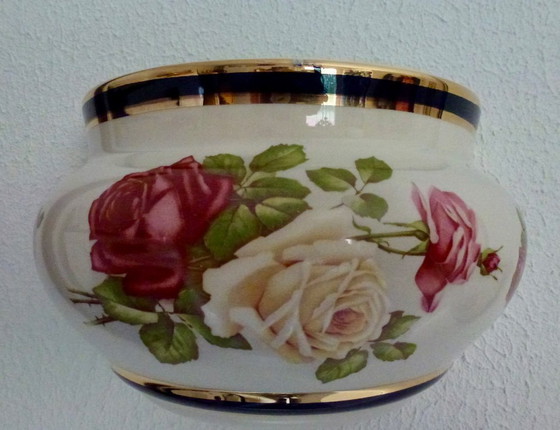 Image 1 of 2x Vintage Romantic Modica Gouda Pottery - Vaso da fiori - Vaso da parete