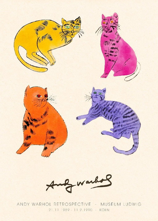 Sam Cats - Mostra retrospettiva di Andy Warhol 1989 - Poster 61 × 91 cm