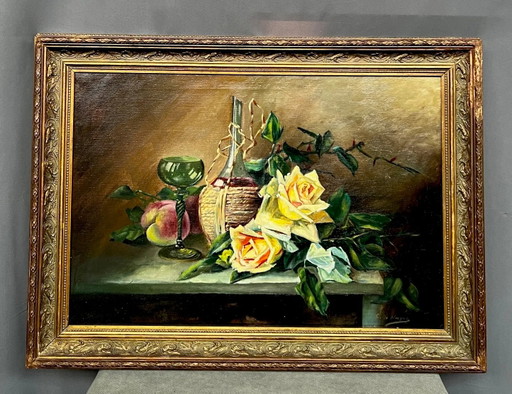 Charles de Naeyer ( ) Still life with roses – schilderijen tekeningen, Canvas (photo 2 of 6)