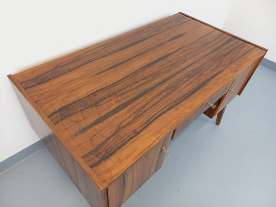 Image 1 of Double-sided executive desk in vintage Scandinavian style rosewood from the 1960s