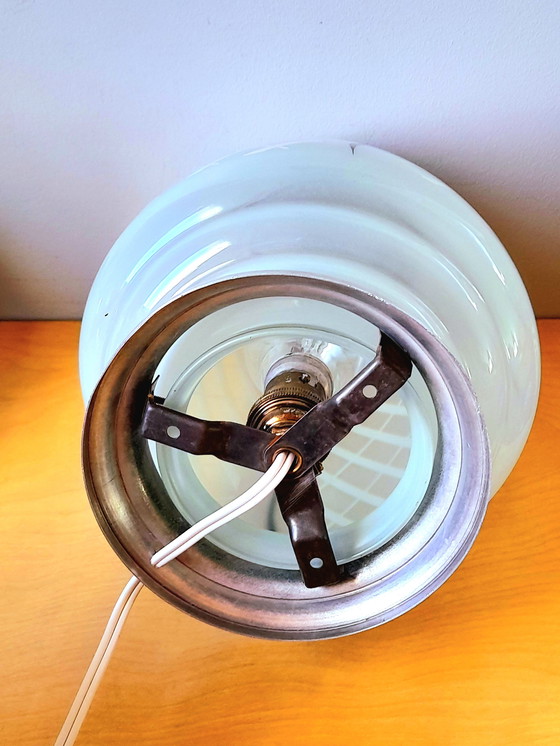 Image 1 of Art Deco screen-printed opaline lamp.