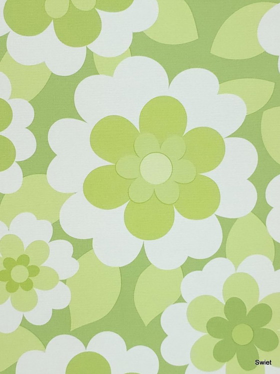 14309 Fris Retro Vintage Style Groen Bloemenbehang Inke Heiland – Wanddecoratie, Paper (photo 3 of 6)
