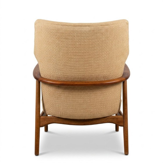 Danish Oak Upholstered Lounge Chair – Pols Potten, Armchairs, Textile, Wood (photo 4 of 5)