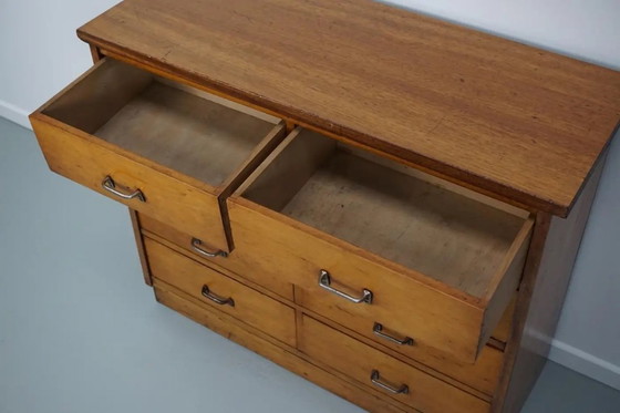 Image 1 of Botiquín industrial holandés de haya, mediados del siglo XX