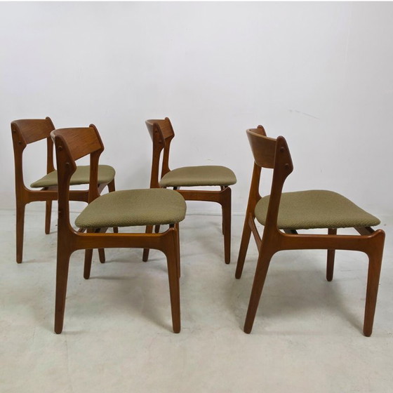4x Erik Buch Sedie da pranzo design danese anni '60 Rivestite – O.D. Mobler, Wood (photo 3 of 7)
