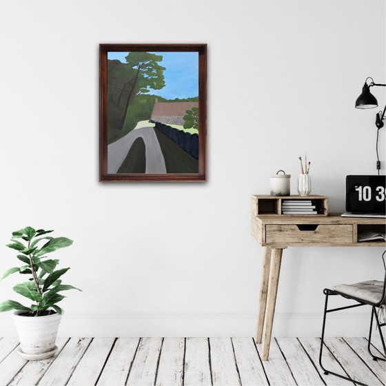 Image 1 of Öl auf bespanntem Keilrahmen. Format 73x54cm. Schwarze amerikanische Kiste.