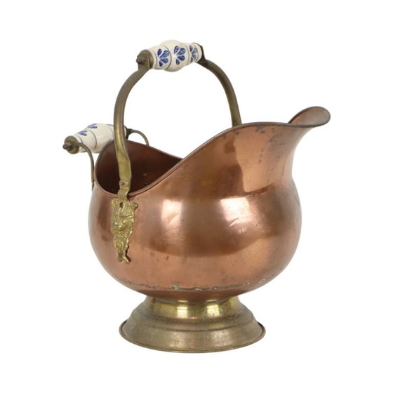 Oude Koperen Helmvormige Kolenkit – Plantenbak, Ceramic, Copper (photo 6 of 14)