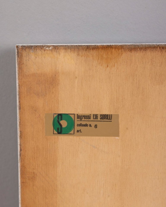 Image 1 of Vintage houten wandspiegel van de Sbrilli Fratelli, jaren 70.