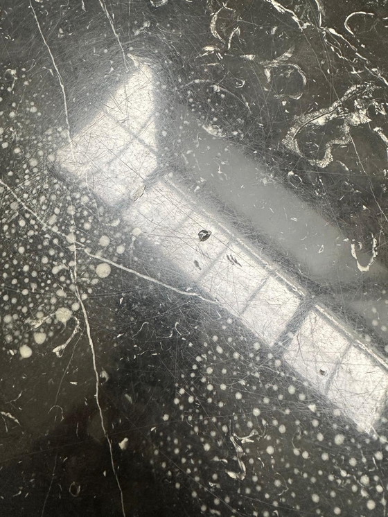 Image 1 of Vintage Nero Marquina Oval Marble Dining Table