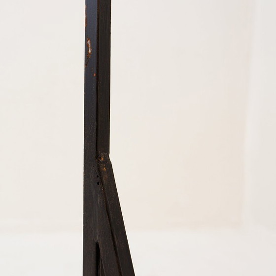 Image 1 of Stehleuchte "Scheibe" aus Metall und sandgestrahltem Glas