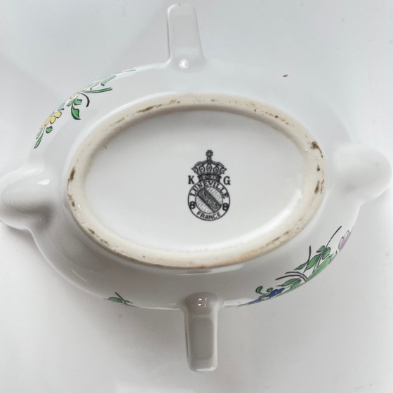 Image 1 of Rare double-spout gravy boat, Réverbère model, by KG Lunéville