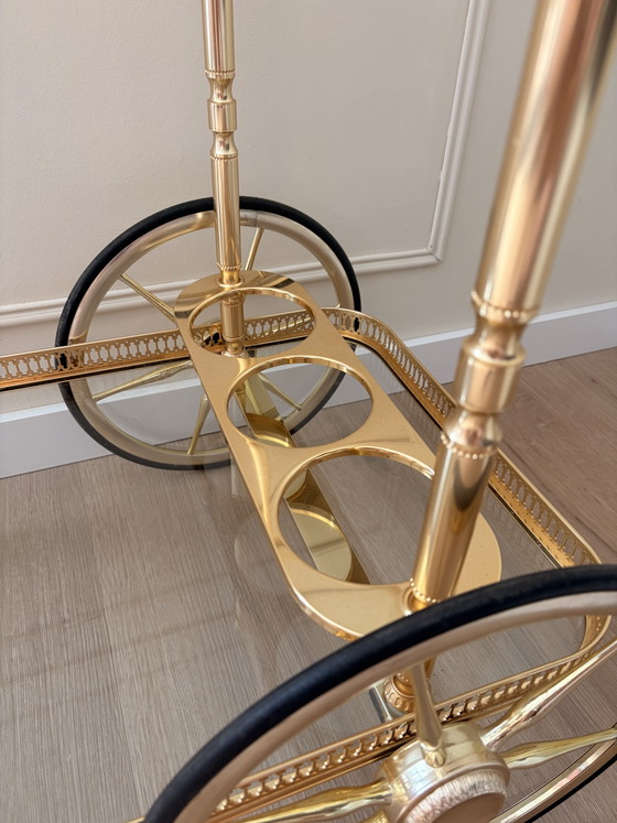 Image 1 of Carrello di servizio vintage placcato oro di Umberto Mascagni