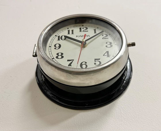 Image 1 of Vintage Black Kappa Maritime Wall Clock, 1980s