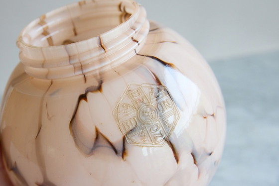 Image 1 of Antieke roze marmeren art deco lamp