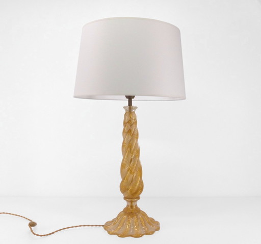 Base de lámpara de Murano con fuste de columna retorcida, 1960