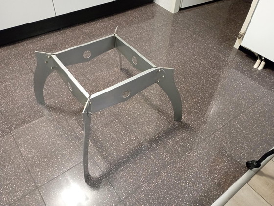 Image 1 of Glass corner table, 80 x 80 cm with sandblasted edge.