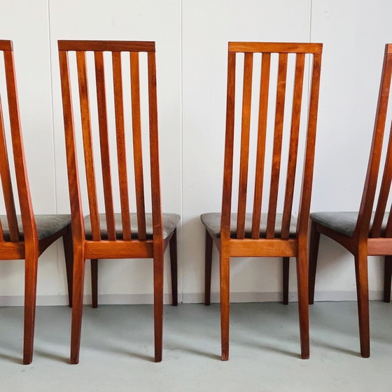 Image 1 of Quattro sedie da pranzo di design danese di metà secolo in teak grigio, anni '70