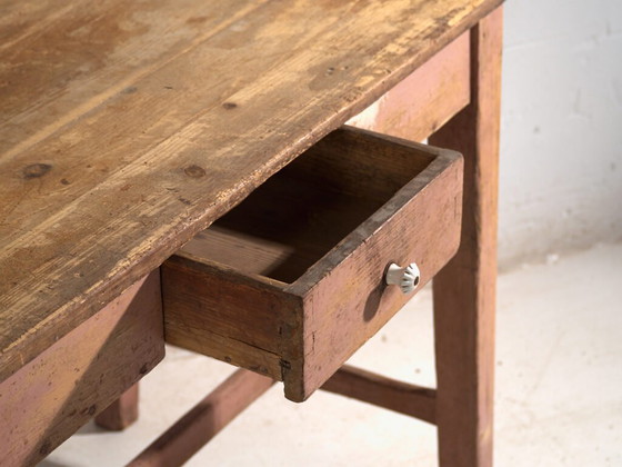 Mesa de cocina antigua de madera de pino – Europa Central, circa 1900 – Mesas de comedor, Porcelain, Rustic (photo 16 of 40)