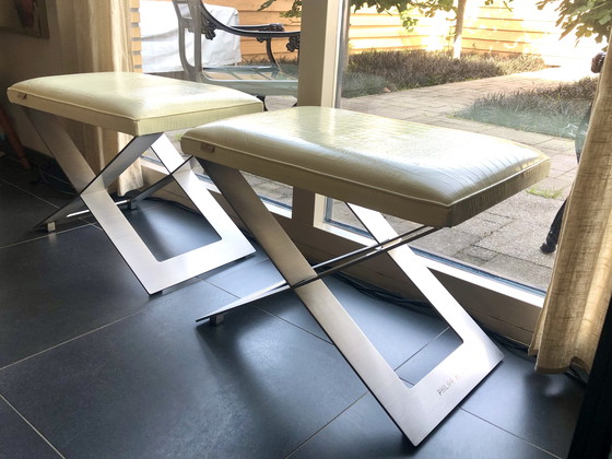 Image 1 of Philipp Plein Jet Set Ottoman Hocker Sgabello in pelle di coccodrillo