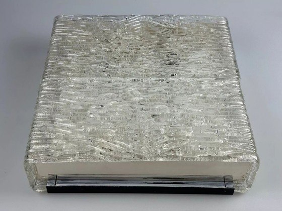 Image 1 of Lampada da soffitto in vetro ghiacciato anni '60-'70 di Kaiser Leuchten Germania