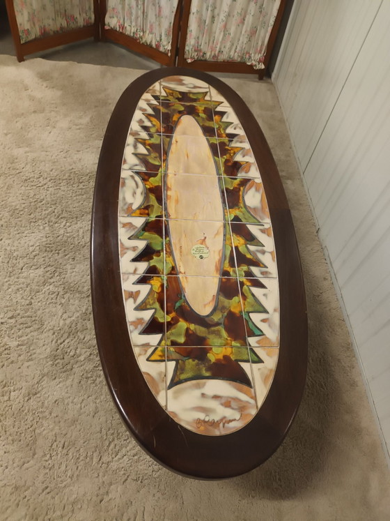 Coffee table B. Raynaud Vallauris – Ceramic, Wood (photo 10 of 13)